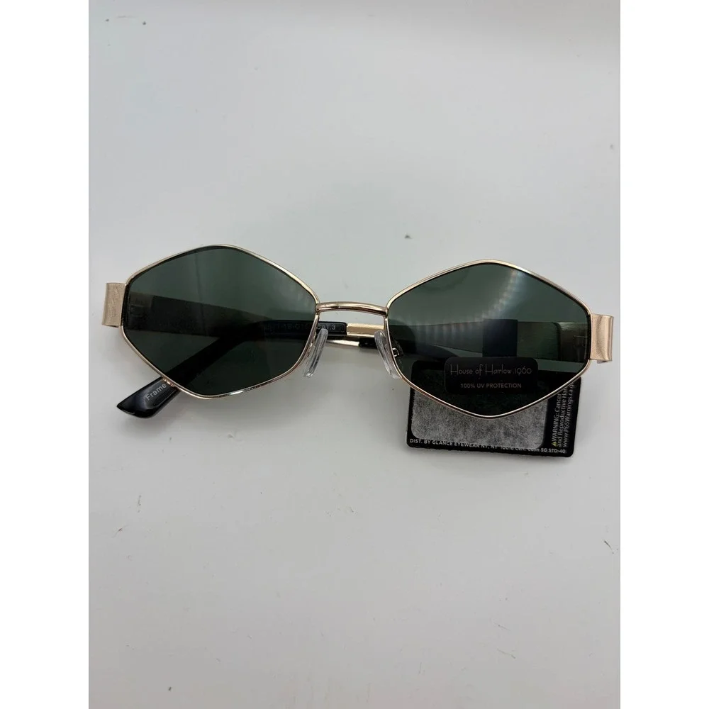 House of Harlow 1960 Sunglasses Womens OS Gold Hexagon Geometric H1521-18-C1